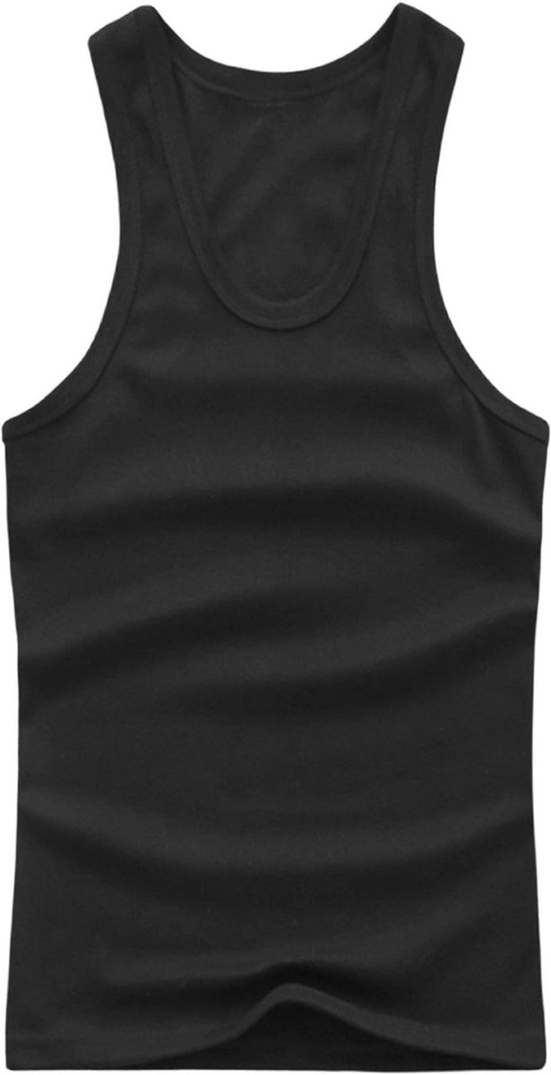 Getailleerde Tanktops Heren - Ademend en Vochtafvoerend - Zwart
