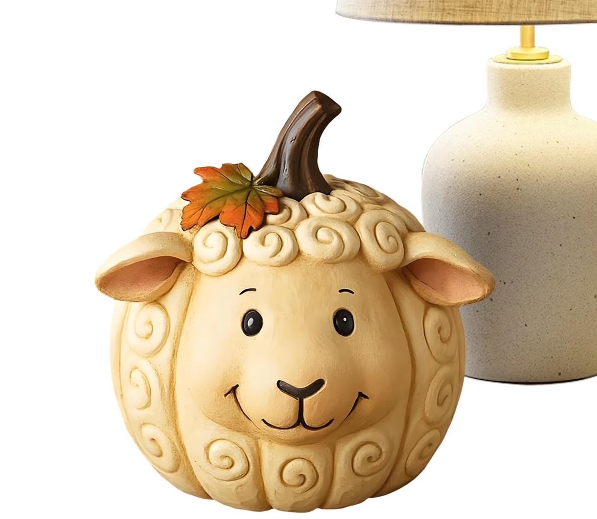 Hars Pompoen Decoratie - Herfst Woonaccessoire - 9x9x11 cm