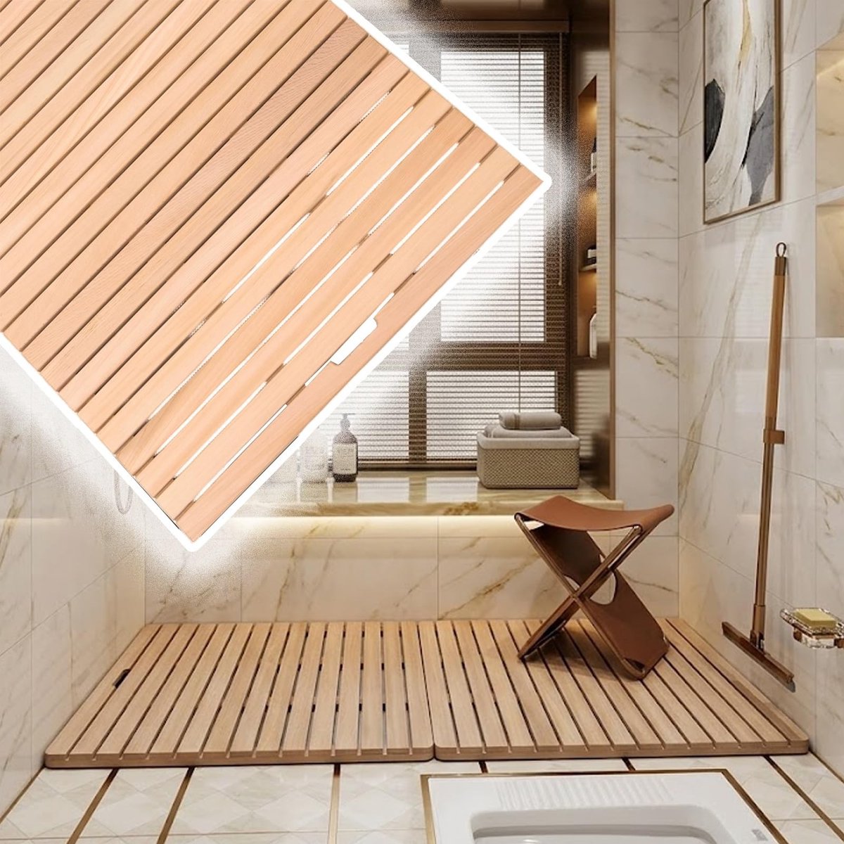 Houten Badmat - 50x70 cm - Cedar