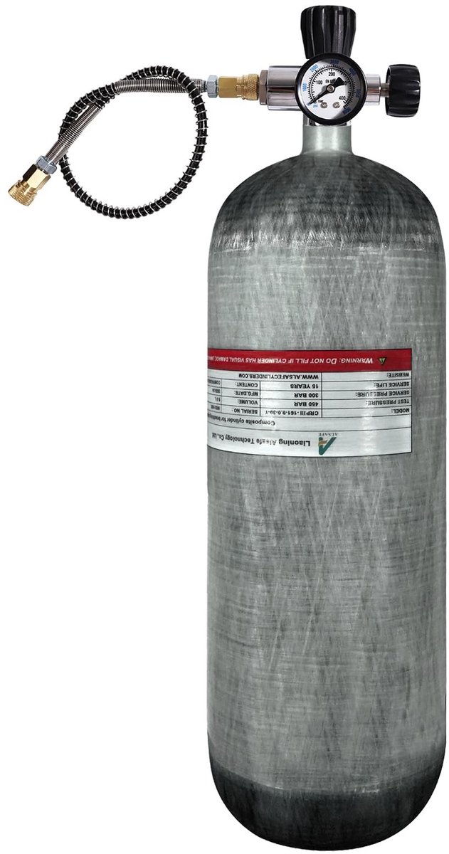 Carbon Fiber Scuba Tank - 9L Hogedruk Composietcilinder voor diepduiken