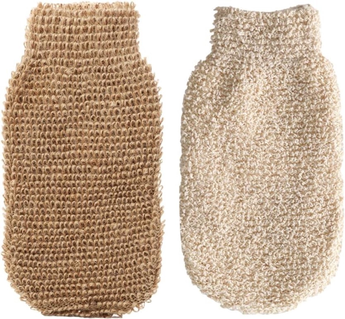 Natuurlijke Exfoliërende Handschoenen Set van 2 Stuks voor Lichaamsverzorging, Douchebehandeling en Massage voor een Zijdezachte Huid
