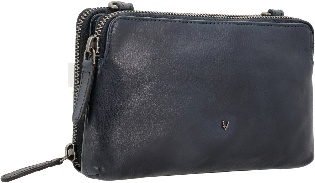 Vilenca Holland Leren Crossbody Tas Dames – Schoudertas met Meerdere Ritsvakken en Verstelbare Schouderriem