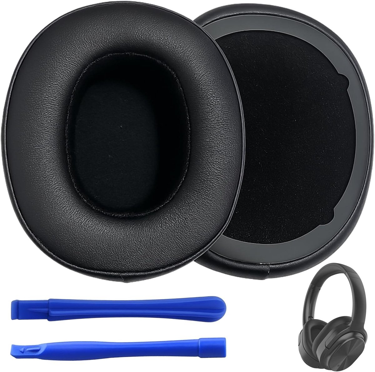 Vervangende Oorkussens van Premium Kunstleer en Geheugenschuim voor Over-Ear Hoofdtelefoons, Geschikt voor Hesh 3, Crusher Wireless en Crusher ANC (Zwart)