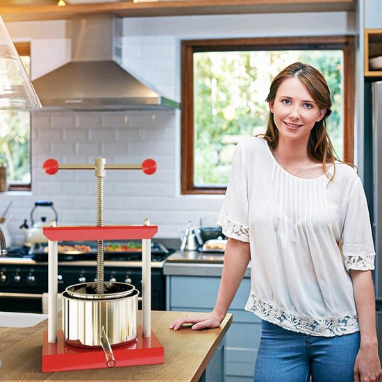Handmatige Juicer voor 3 Liter, Perfect voor Tincturen, Kaas, Kruidensappen en Olijfolie, RVS en IJzer, Ideaal voor Fruit, Cider en Wijn — afbeelding 5