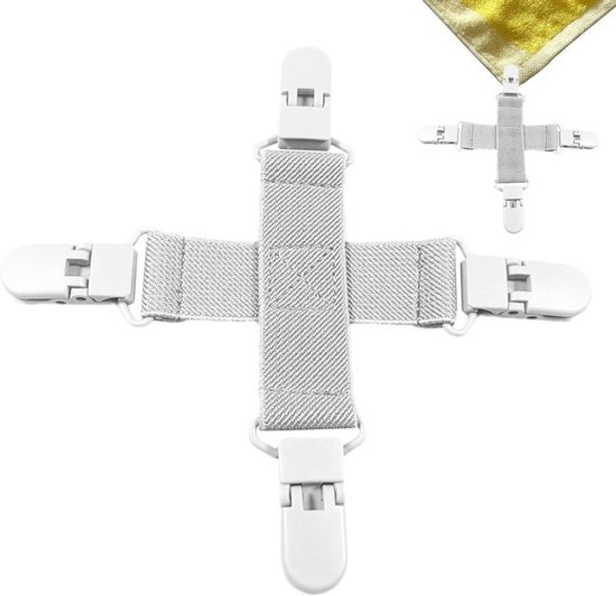 Lakenspanner Set - Beddengoed Clips - Efficiënt Wassen - Voorkomt Kreukels - 15x15 cm - Zwart