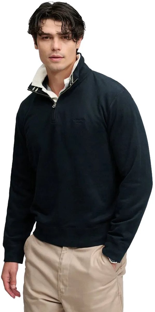 Superdry Essential Serif Logo Sweatshirt Met Halve Rits XL Man Blauw