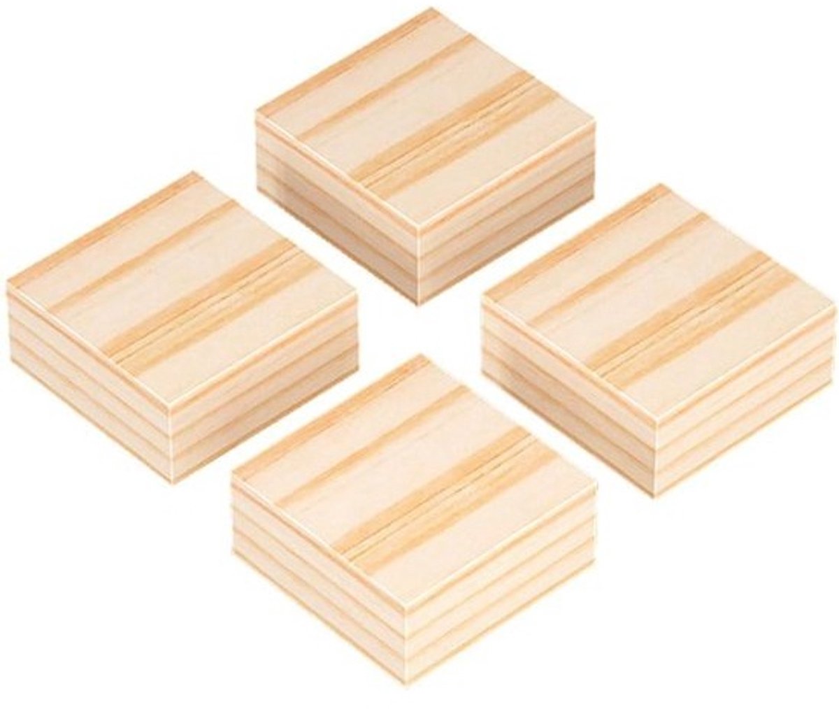 Meubelverhogers 4 stuks - Bank en bedpoten - Meer opbergruimte creëren - Stabiel en stevig hout - 1-5 cm hoogte