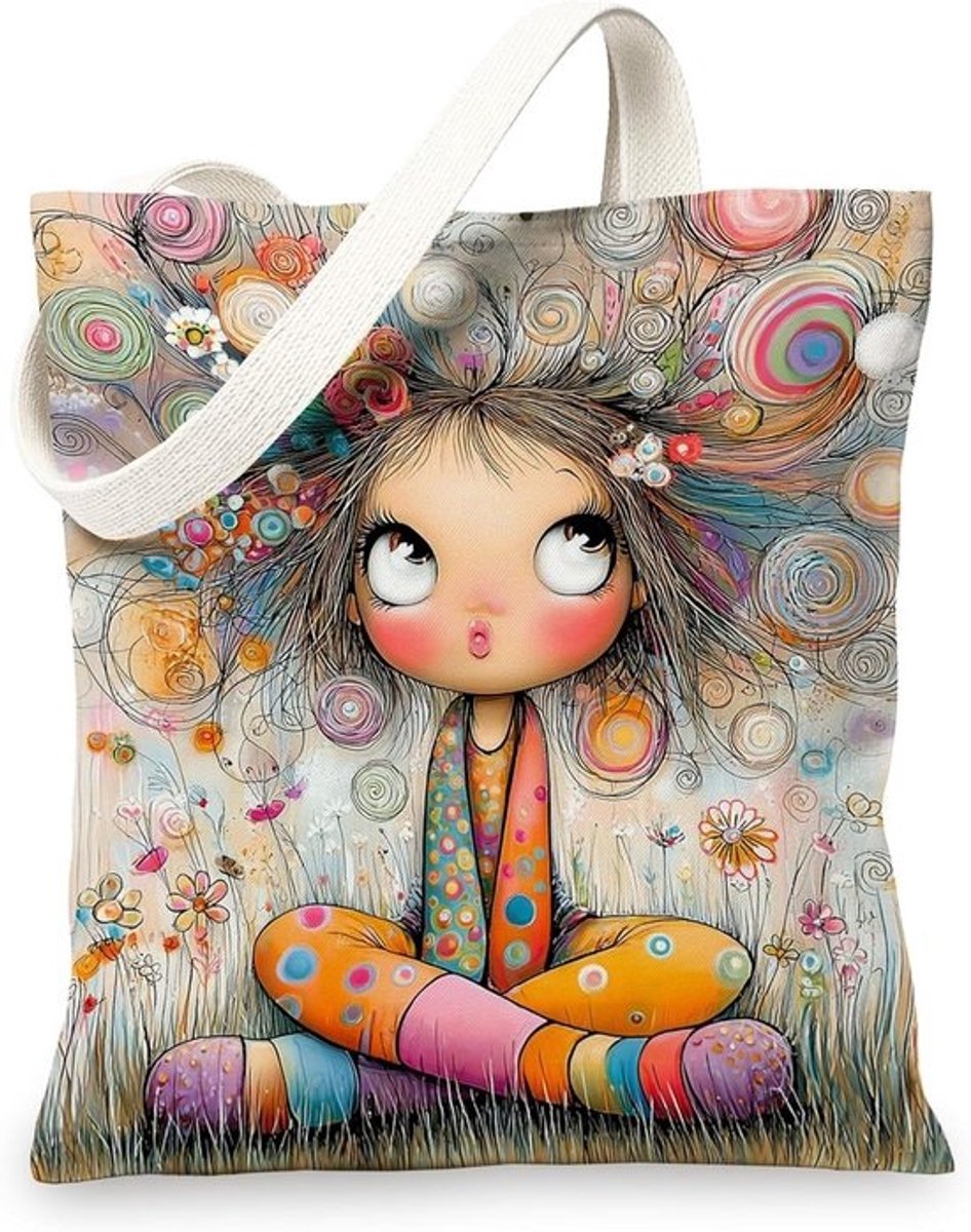 Canvas Tote Bag - Herbruikbare boodschappentas - Duurzaam Boodschappen Doen - Lichtgewicht Ontwerp - Niet gespecificeerd - Kleurrijk