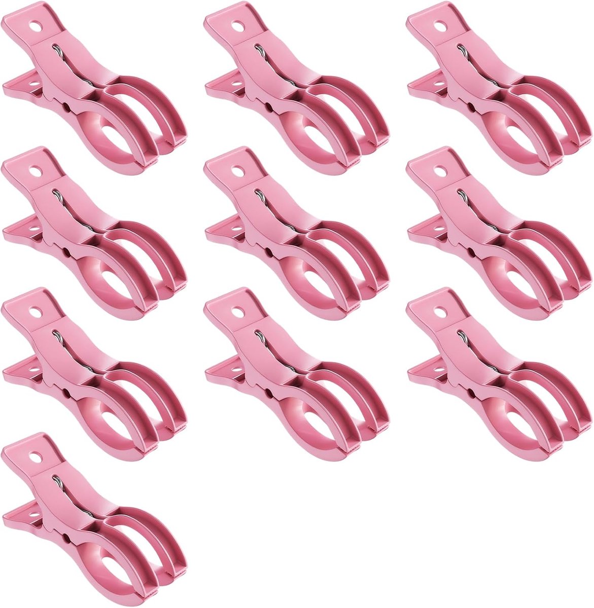 10-delige set roze veerklemmen (kunststof klemmen voor ballonnenbogen) | Discreet ontwerp, stevige grip en antislip; geschikt voor achtergronddecoratie, opstellingen voor verjaardagen en bruiloften, doe-het-zelfprojecten en fotostudio's.