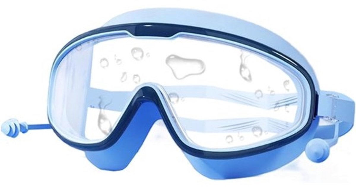 Zwembril Kinderen - Veiligheidsbril Zwemmen - Bescherming Water - Verstelbaar Anti-condens - 20x10x37cm - Blauw-geel