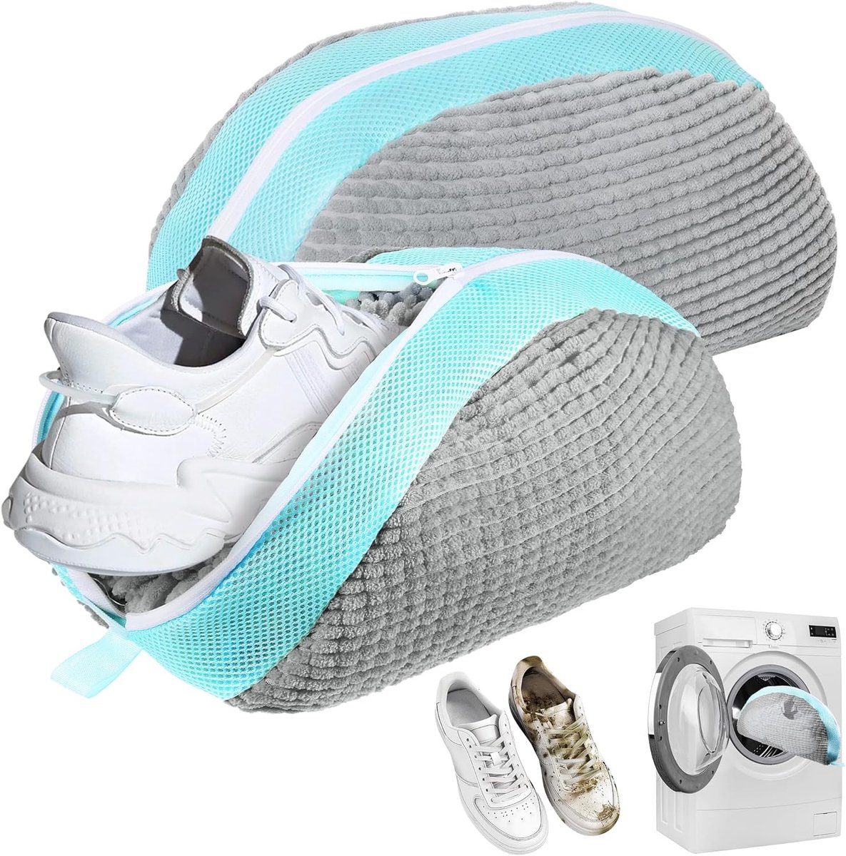 Schoenwaszak en Waszak voor Sneakers - 2 Stuks - Anti-Deformatie, Mesh, Ideaal voor Wasmachinegebruik