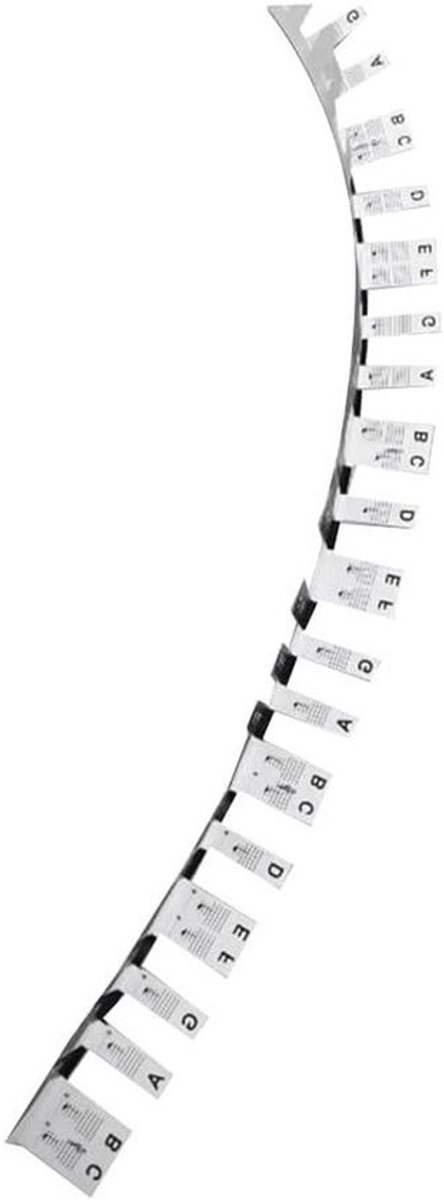 Pianotoets Stickers - Keyboard Noten - Muziek Leren - Kleurrijk Gecodeerd - 88 Toetsen - Zwart Wit