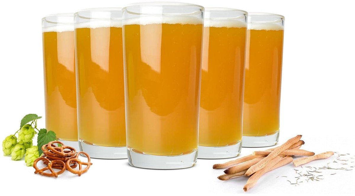 Set van 6 Cocktailglazen met Witte Rand - 550 ml