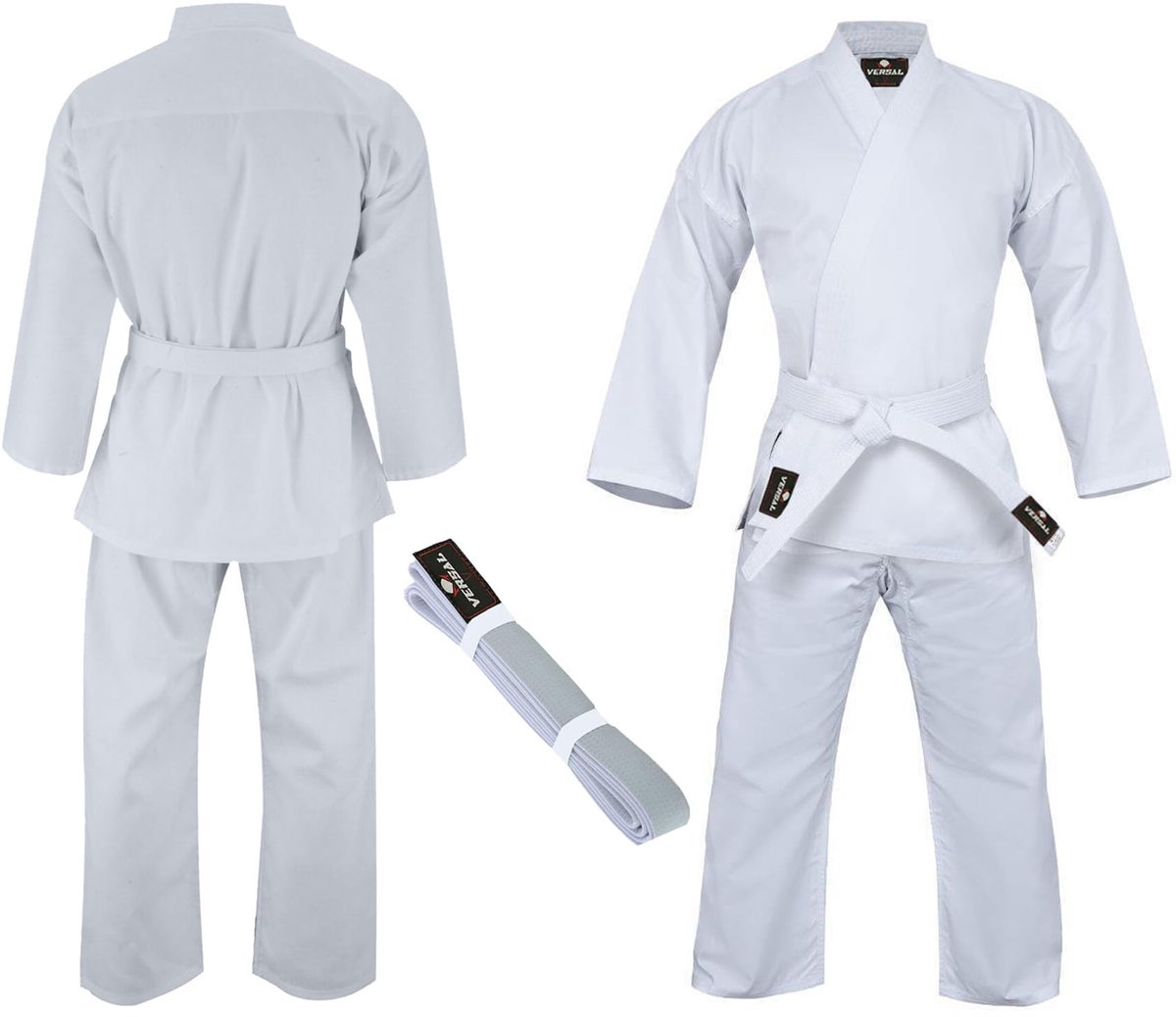 Karate Gi Uniform voor Kinderen en Volwassenen - Lichtgewicht Polycotton - Wit