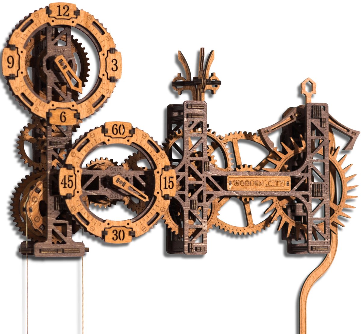 3D Houten Puzzel Klok - 288 Onderdelen Steampunk Design