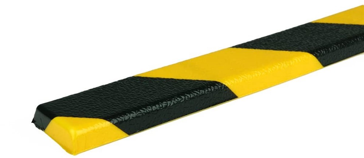 Stootrand Vlakprofiel Model 44 - Geel/Zwart - 1 Meter