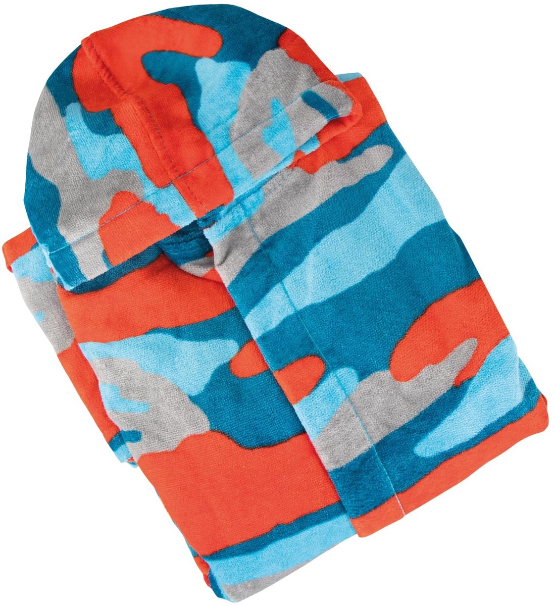 Kinder Badjas met Capuchon - Katoen in Blauw-Groen