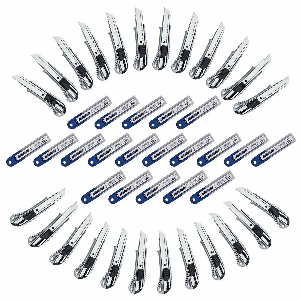 Snijmes Set - 24 Cutter Knives met 200 Extra Scherpe Blades