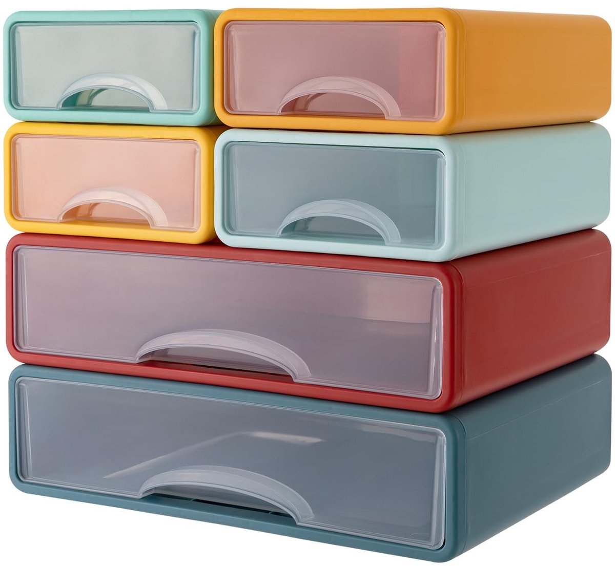 Stapelbare Bureau Organizer met 6 Lades - Opbergdoos voor Kantoorartikelen