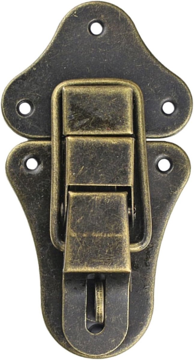 Vintage Sieradenkist met Toggle Sluiting, Houten Koffer Hasp en Retro Stijl Klemmen voor Opslag