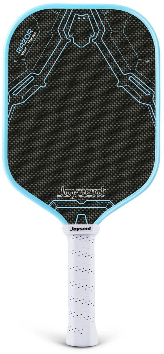 Veya Pickleball racket - Blauw - Titanium Carbon Fiber Weave - Professioneel racket - Extra spin en controle - 225 gram - 16mm