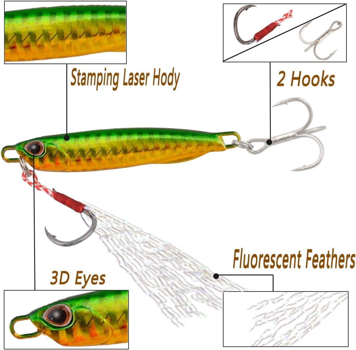 Sinking Metal Spoons voor Jigs - Micro Jigging Bait voor Baars en Cypriniden Visserij