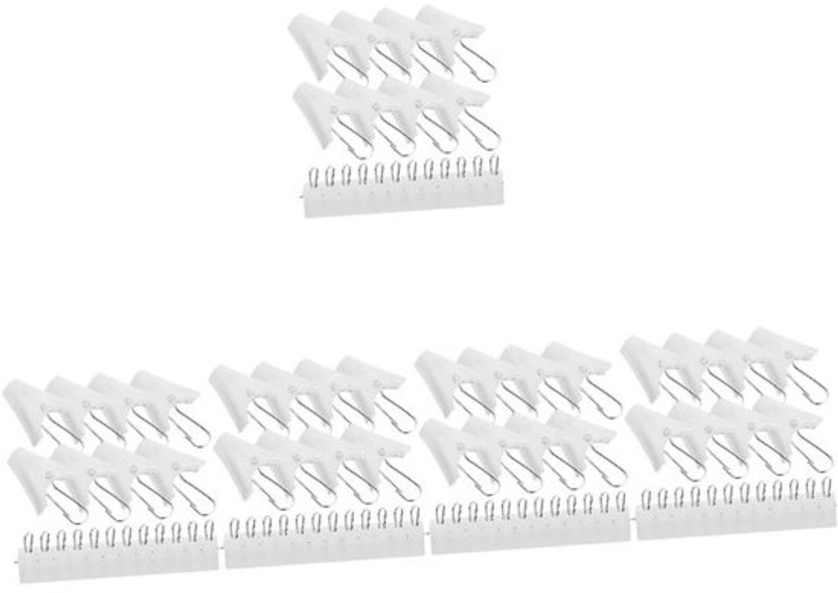 Gordijnclips met Haken - Klemmen Decoraties - Gordijnen Ophangen - Multifunctioneel Gebruik - 100 stuks - Wit