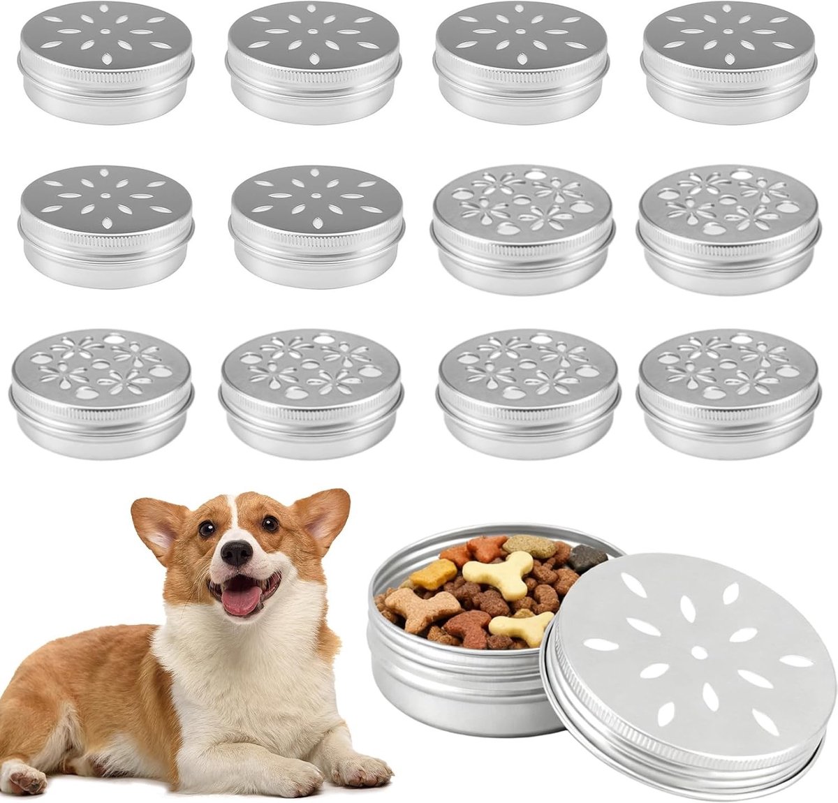 12 Stuks Hondentrainingsaccessoires, Aluminium Werkhond Gereedschap, Geurtraining Box met Ventilatiegaten voor Puppy en Geurtraining