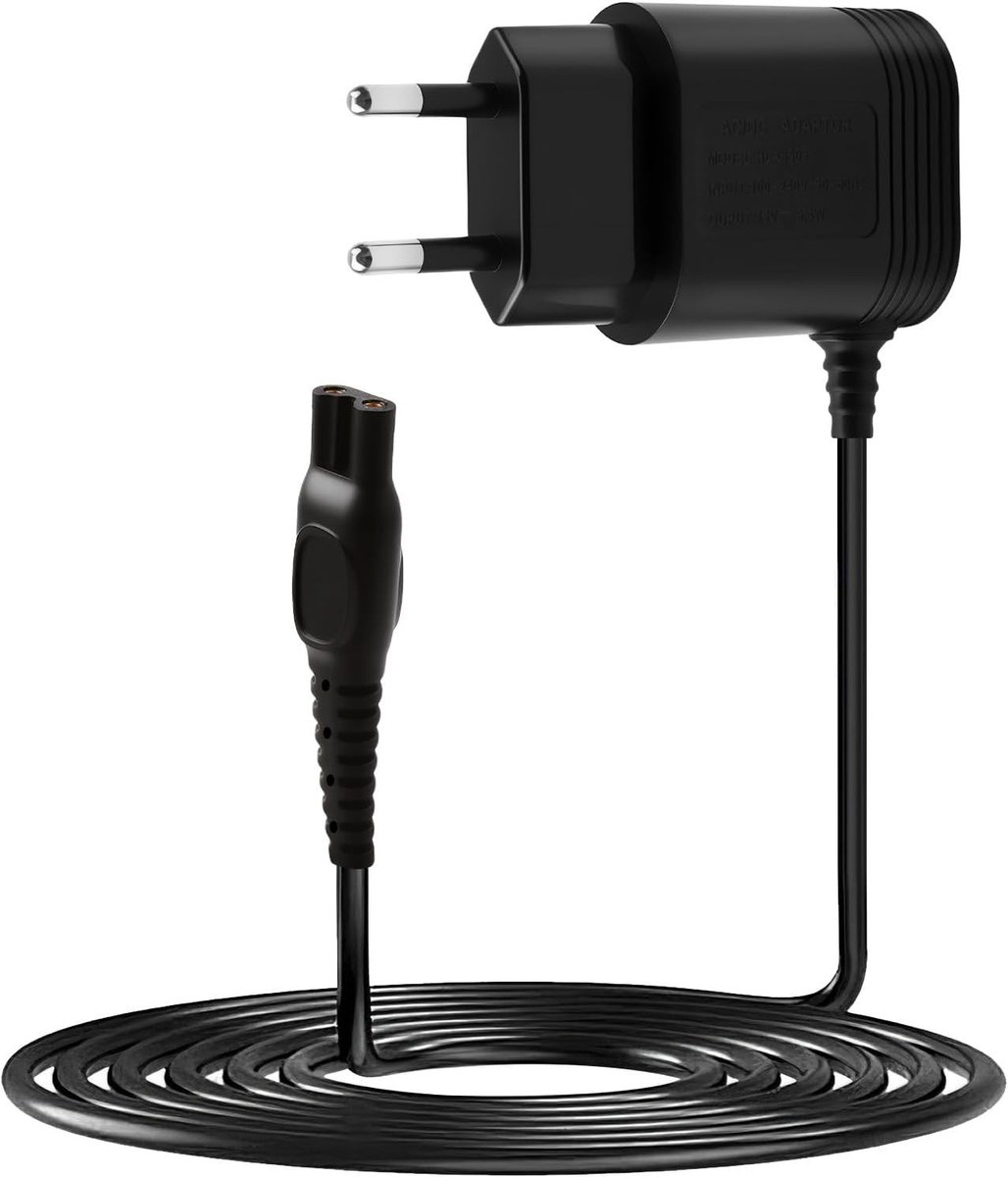 Compatibele 15V Voedingsadapter voor Philips Scheerapparaten en Baardtrimmers - 1m Snoer, 0.36A, Geschikt voor Series 7000, 5000, 3000 en OneBlade Pro