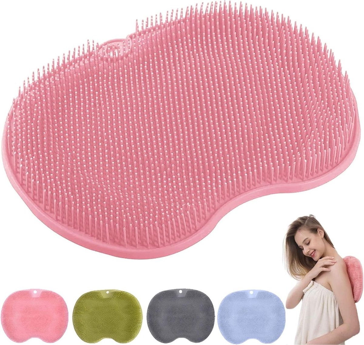 Non-slip Massage Pad voor Douche, Massage Mat met Zuignappen, Ideaal voor Ontspanning en Rugmassage in Bad en Douche (Rood)