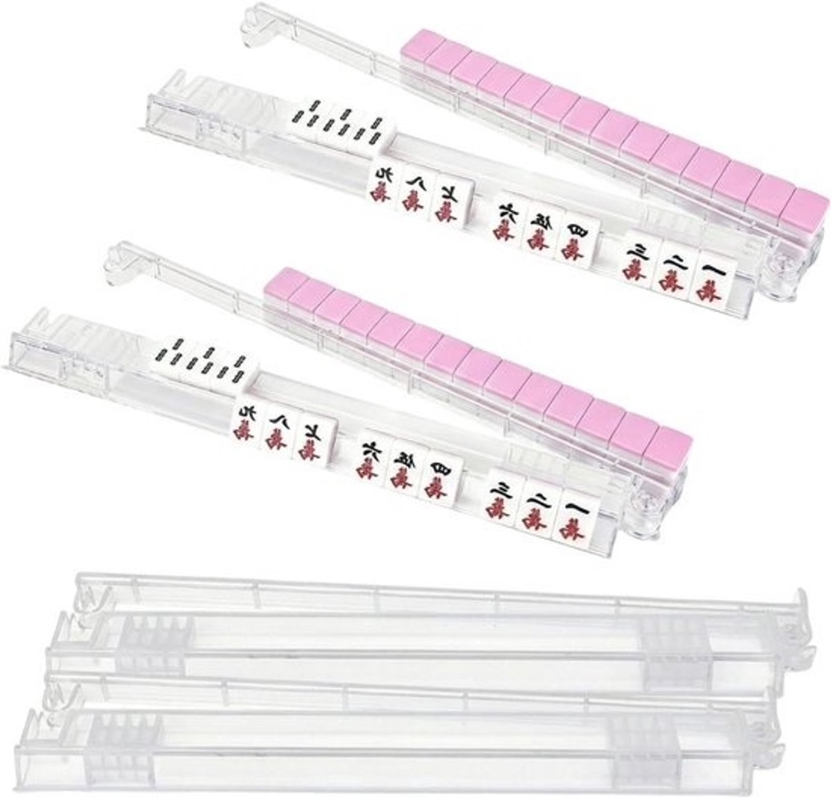 Mahjong Schuivers - Mahjong Rekjes - Mahjong Spelen - Antislip Ontwerp - 4-delig - Transparant