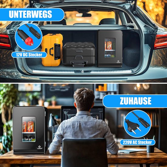 Mini Koelkast 15L - Koelen & Verwarmen - 220-240V en 12V - Draagbare Koelbox voor Auto en Camping — afbeelding 4