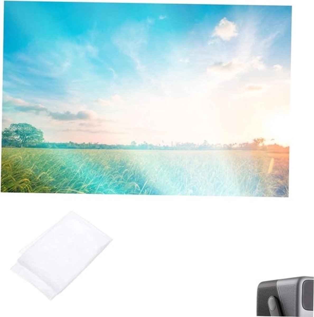 Projectiescherm - Film doek - Thuisbioscoop creëren - Zelfklevende achterkant - 180 x 120 cm - Wit