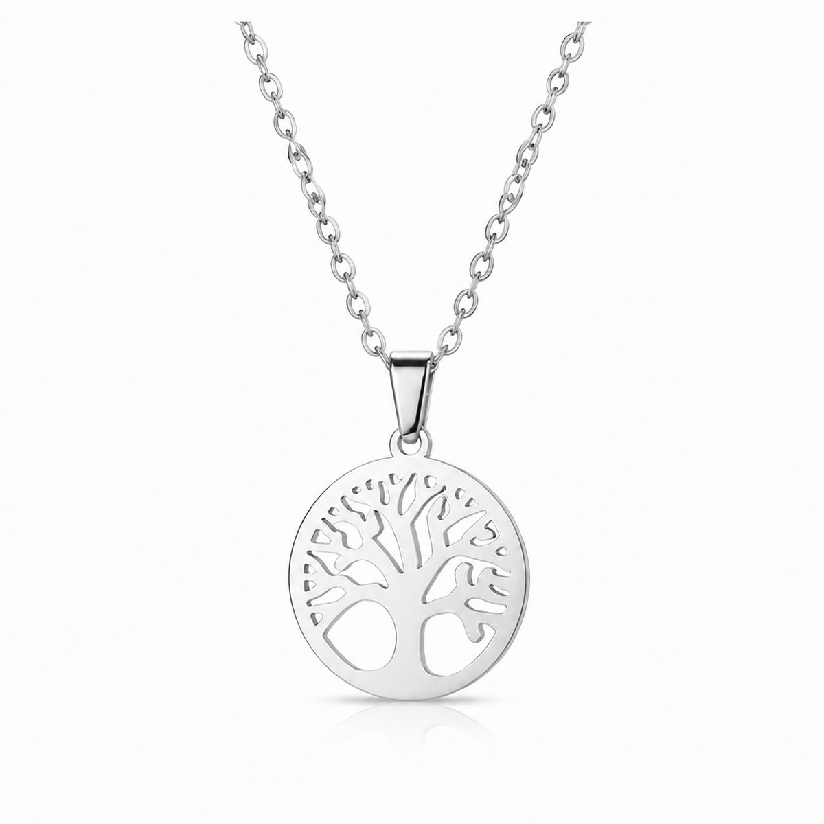 LGT JWLS - Dames ketting - Zilverkleurig edelstaal - Levensboom