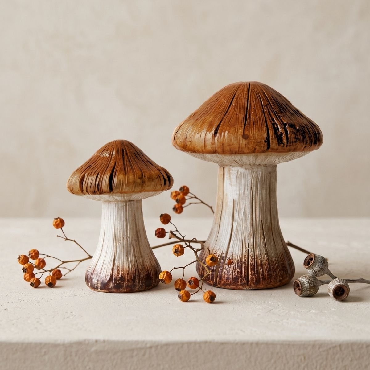 Decoratieve paddenstoelen set - Herfstdecoratie - Winterdecoratie - Decoratief beeldje