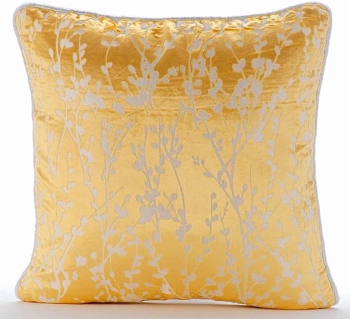 Decoratieve Kussensloop - Sierkussenhoes Fluweel - Woonkamer Decoratie - Handgemaakt Burnout Fluweel - 50 x 50 cm - Mimosa Geel