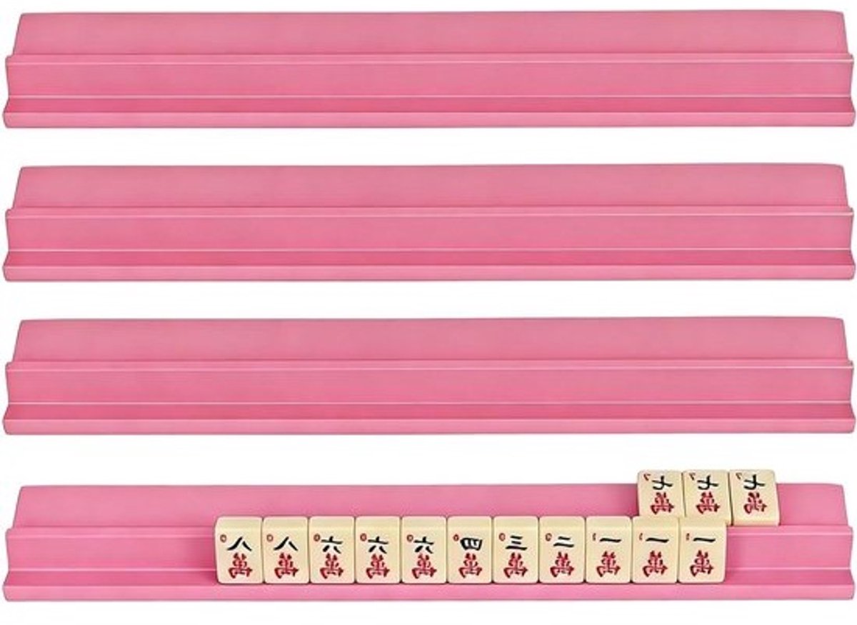 Mahjong Tegelhouder - Dominostenen Standaard - Spel Organiseren - Duurzame Houten Constructie - 405 cm per stuk - Beige