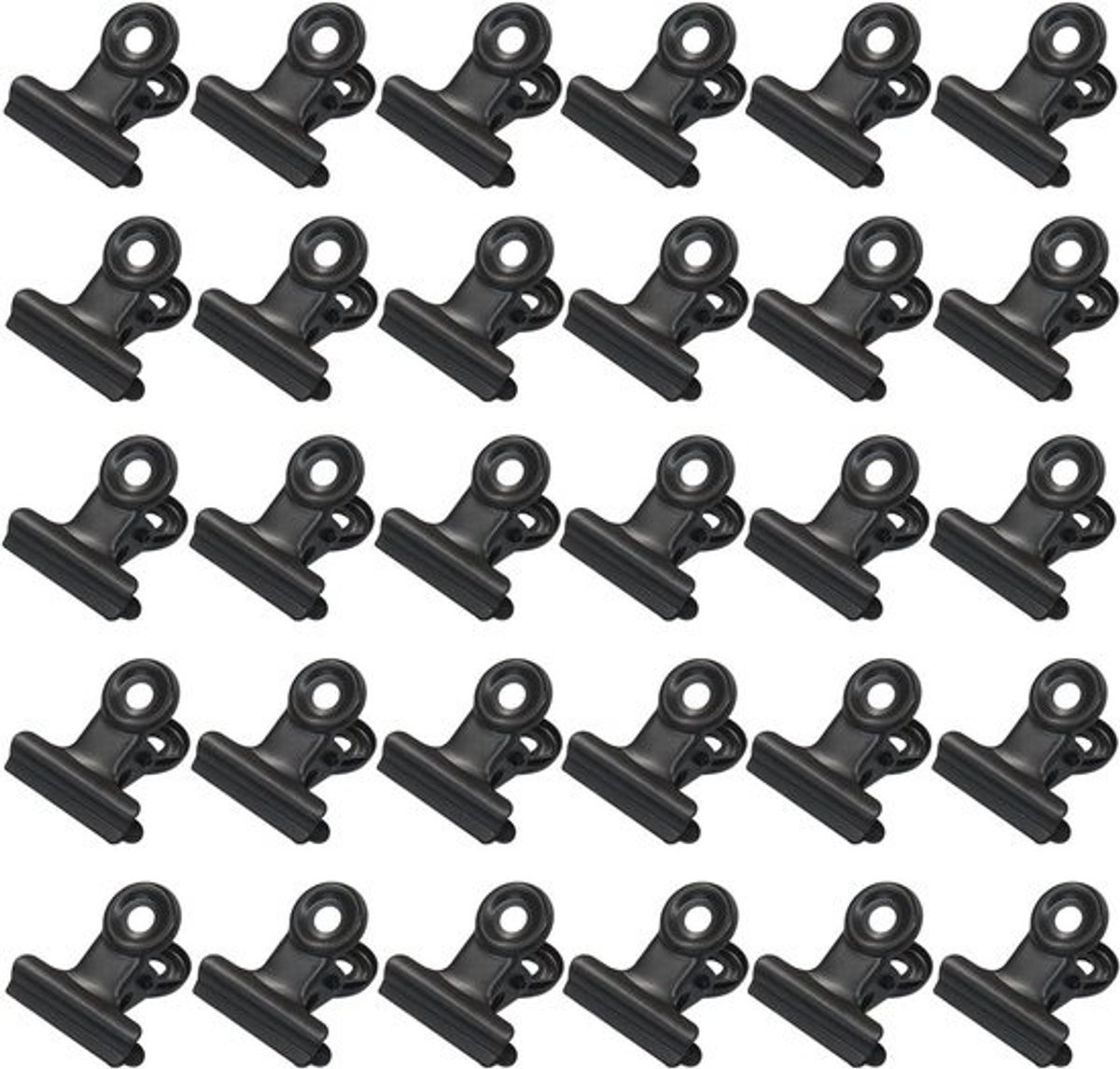 Bulldog Clips - Scharnier Paperclips - Papier Organiseren - Roestvrij Staal - 22 cm - Zwart