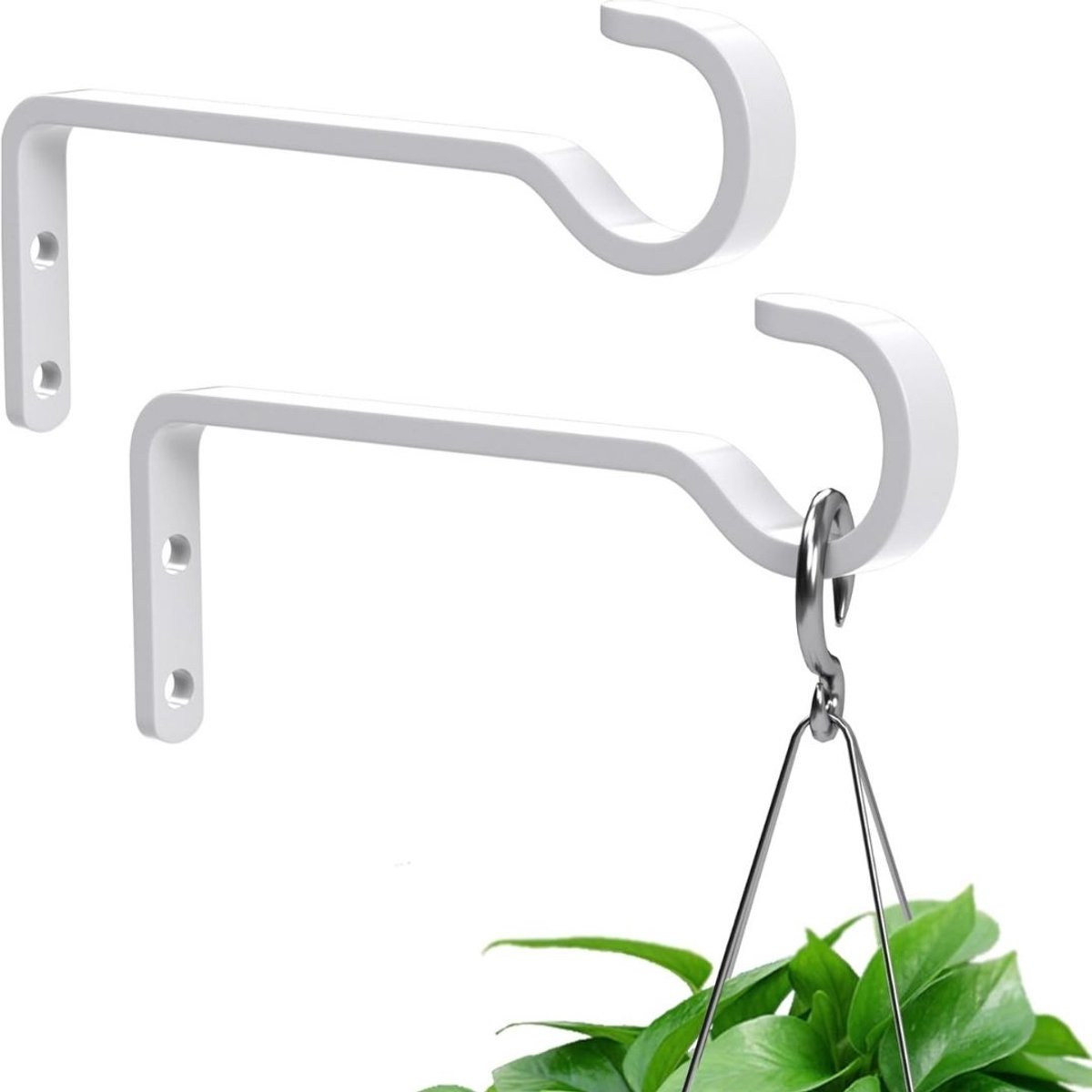 Plantenhaak Hanging Basket - Muurhaak voor Planten - Wandhaak - Wit