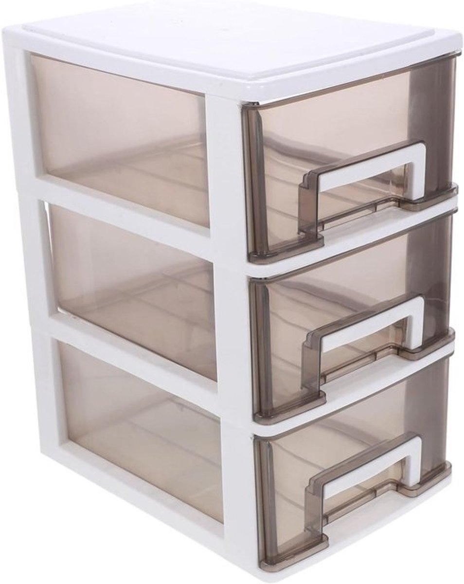 Cosmetische Organizer - Opbergdoos Lades - Bureau Ordenen - Stapelbaar Ontwerp - 30H x 17D cm - Zwart