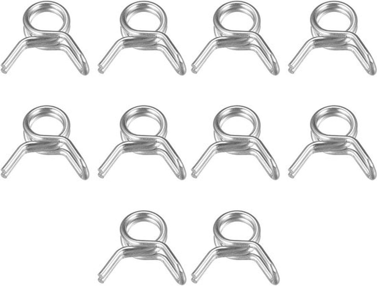 Dubbelzijdige veerslangklemmen - Roestvrij staal - 20 stuks - 5 mm - Binnendiameter 5,5 mm tot 6,2 mm - Brandstofslang & siliconen kabel - Veerklemmen - Duurzaam materiaal