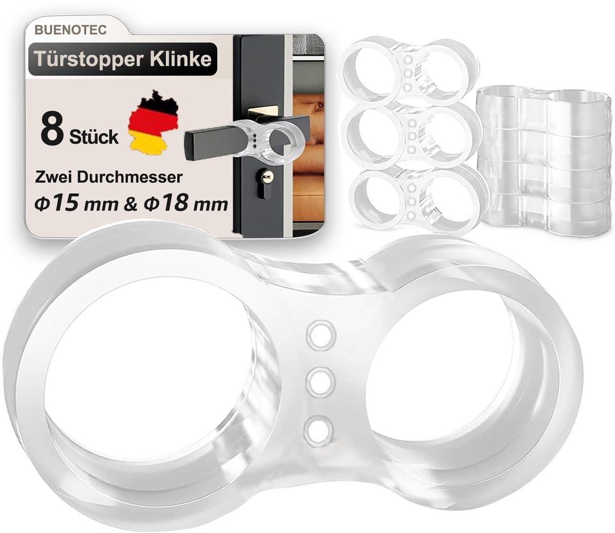 Deurstoppers - 8 Stuks Transparante Handgrepen