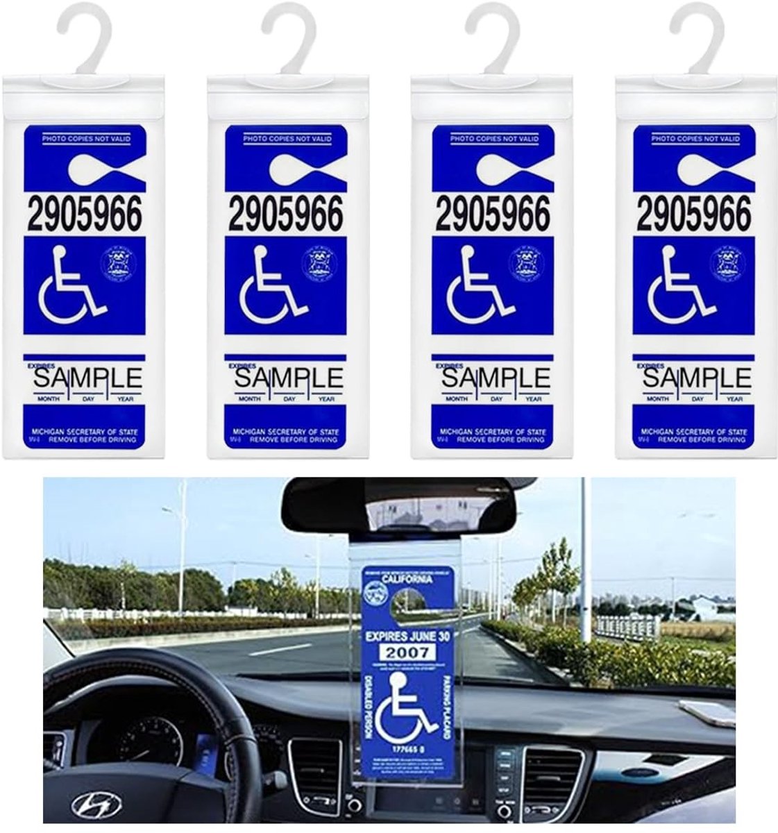 4 Stuks Transparante Houders voor Handicapparkeerkaart - PVC