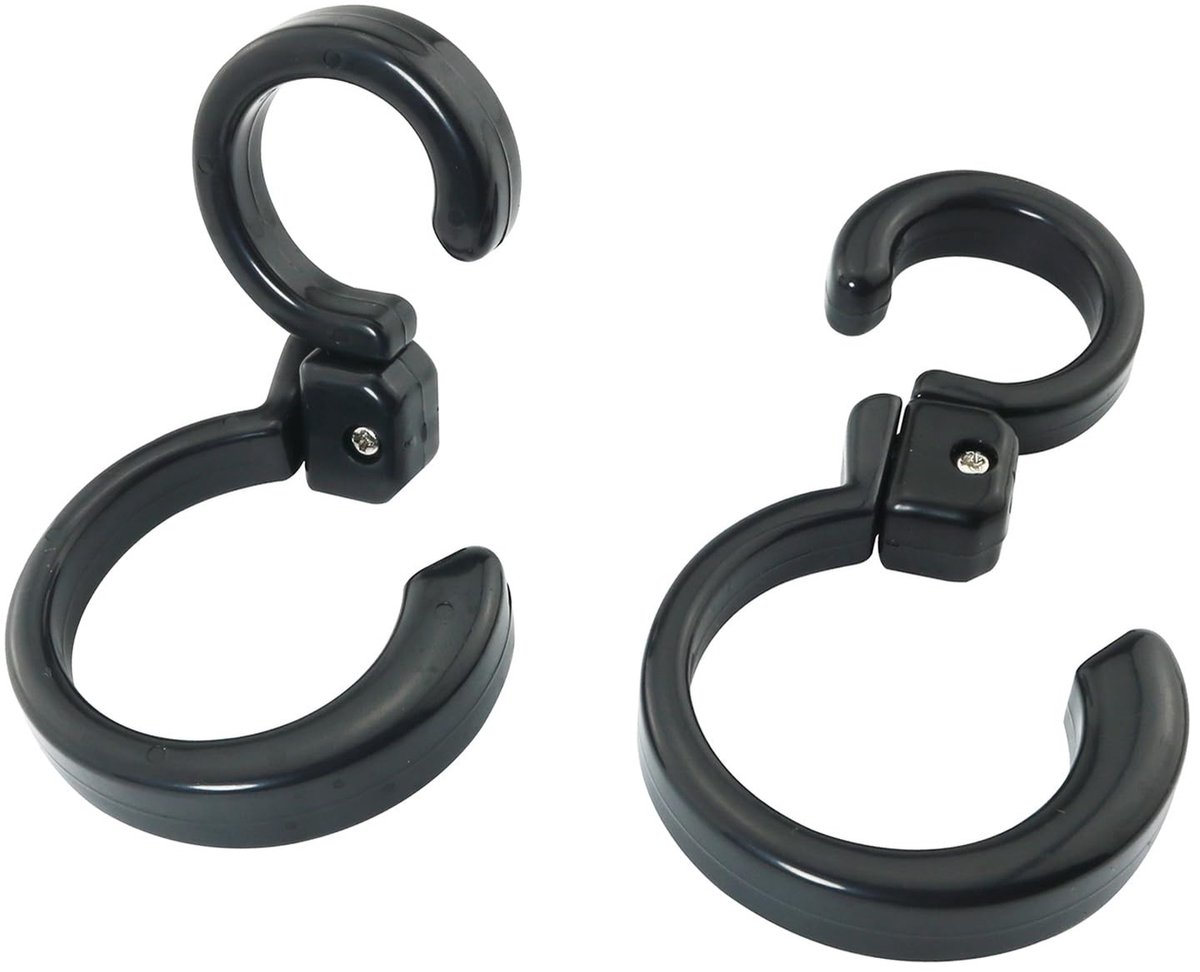 2PCS Rotatie Vouw S Haak - Multifunctioneel - Zwart