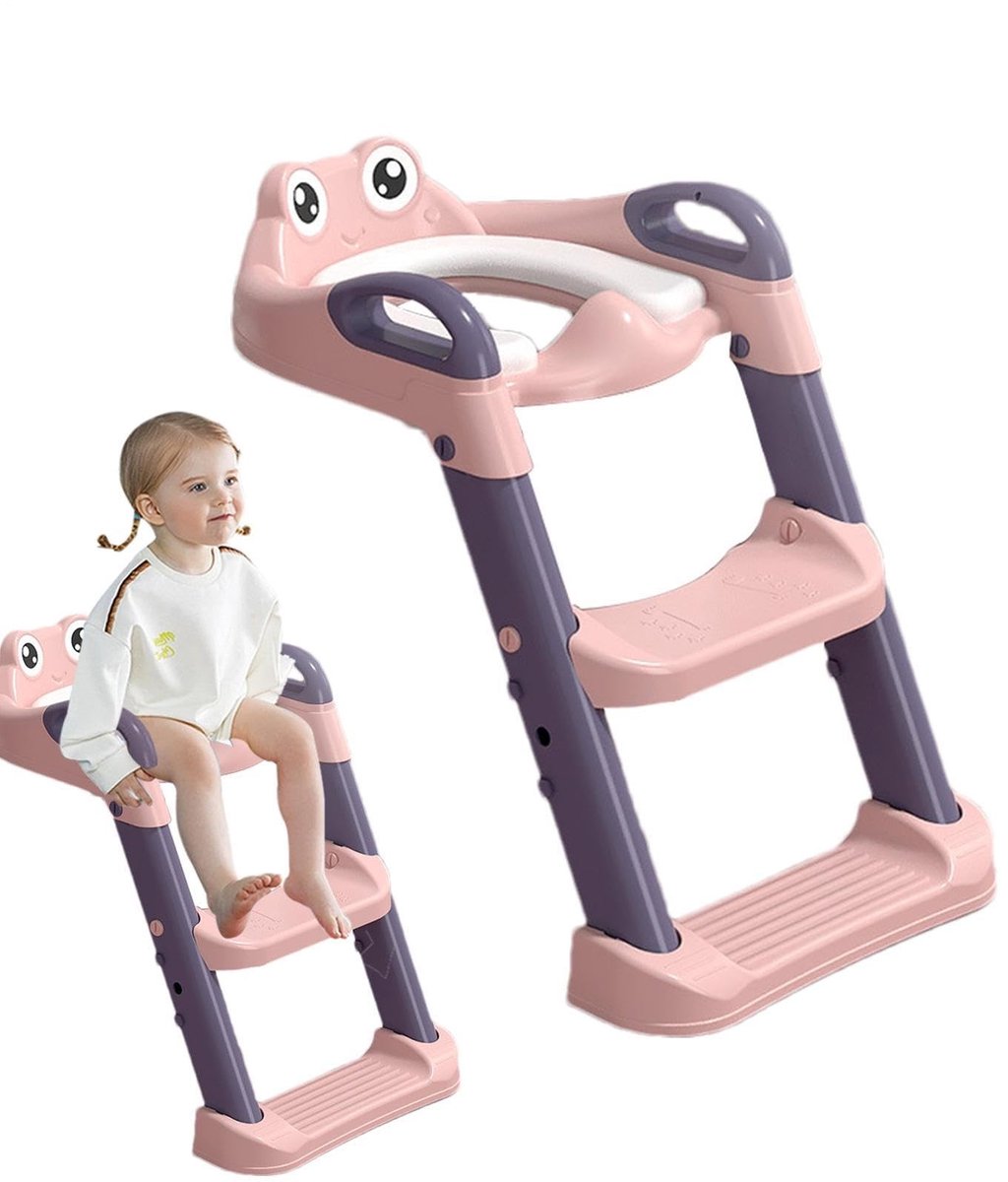 Zindelijkheidstrainingsladder - Kindertoiletbril met treden - Roze