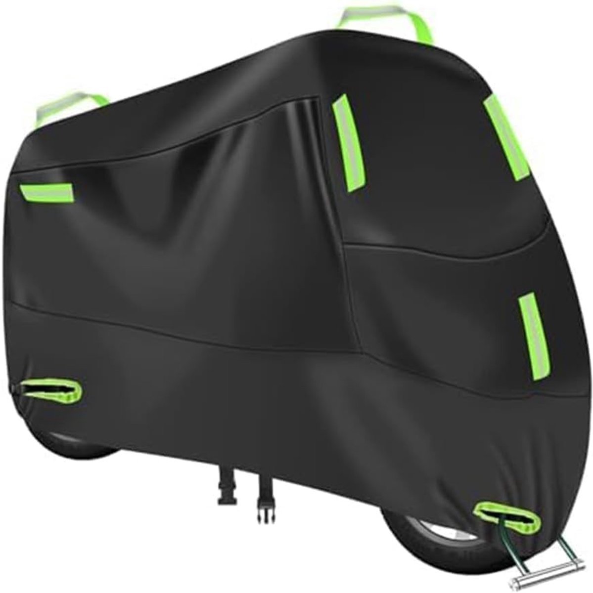 Waterdichte Motorhoes - Oxford Stof met Reflecterende Strips - Groen