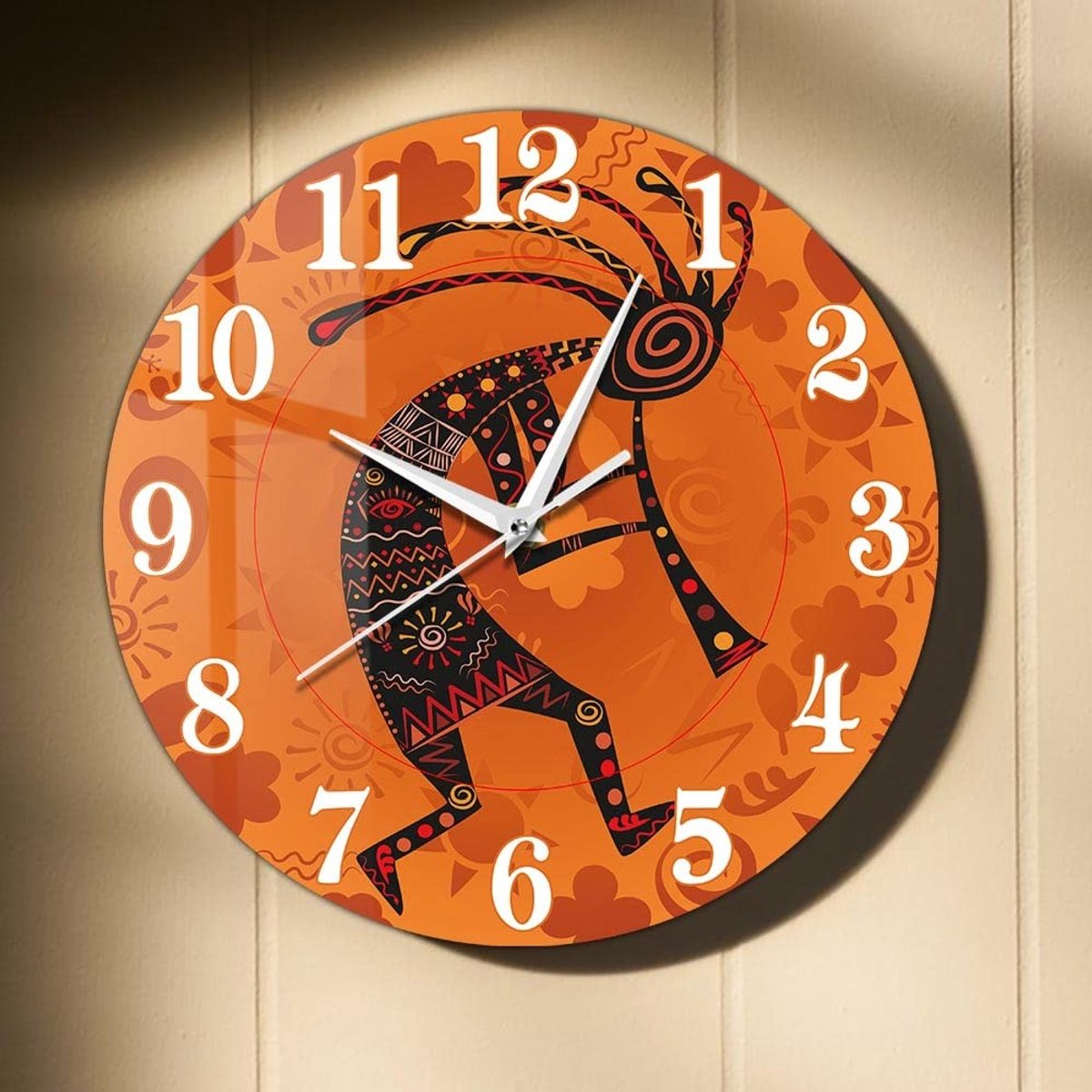 Wandklok 15 Inch - Stille batterijbediening met etnisch ontwerp