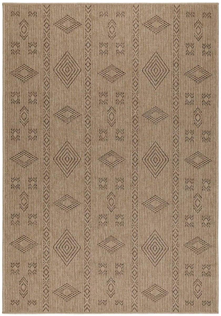 Dutch XXL Buitenkleed | Dhaka | Etnisch | Zwart | 200x290 cm | Buitentapijt | Tuintapijt