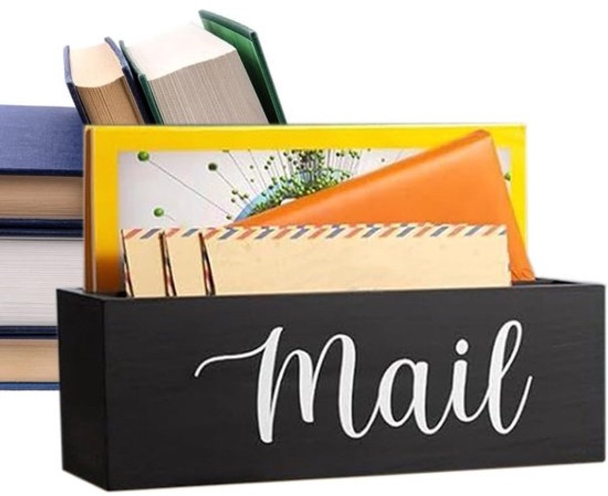 Posthouder Bureau - Documenten Organizer - Bureau Opruimen - Wandmontage Ontwerp - 30 x 12 x 12 cm - Houtkleur
