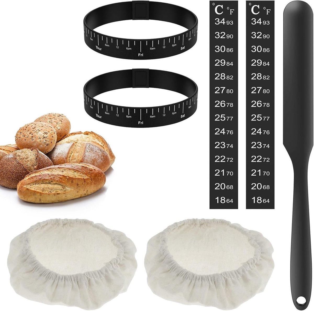 Complete set van 7 accessoires voor zuurdesemstarter, herbruikbare tools voor gistfermentatie en bakken